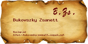 Bukovszky Zsanett névjegykártya